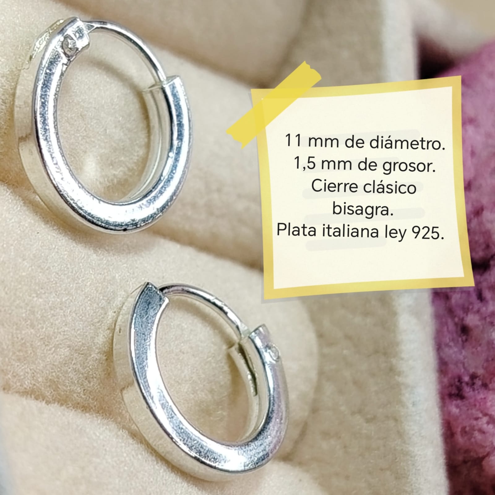 Argollas lisas 11 mm y 1,5 mm de grosor