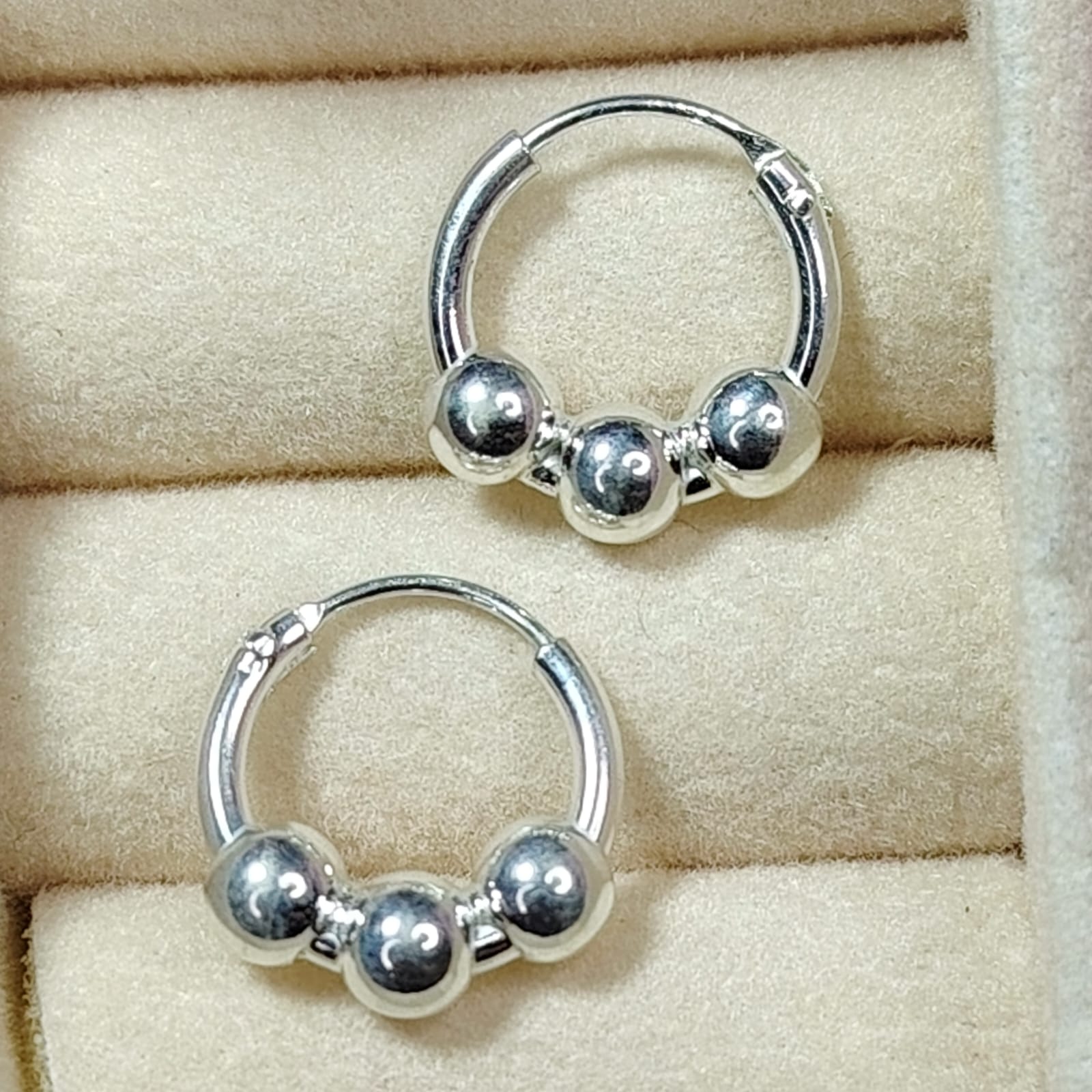 Argollas triple esferas 11 mm