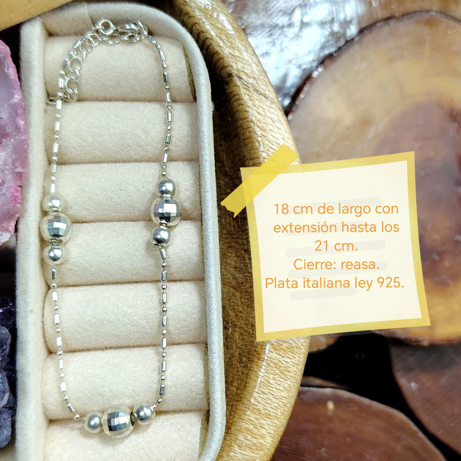 Pulsera con balines de plata