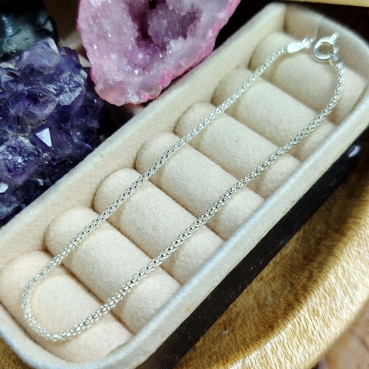 Pulsera fina tejido cola de topo