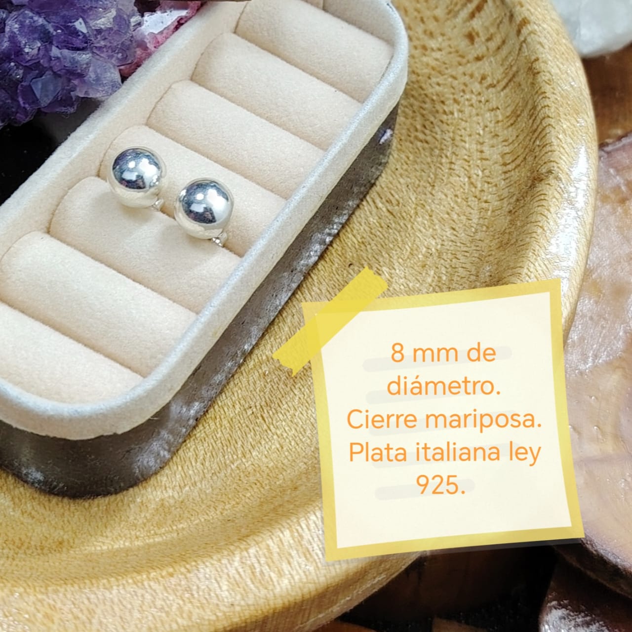 aros esferas de plata grandes