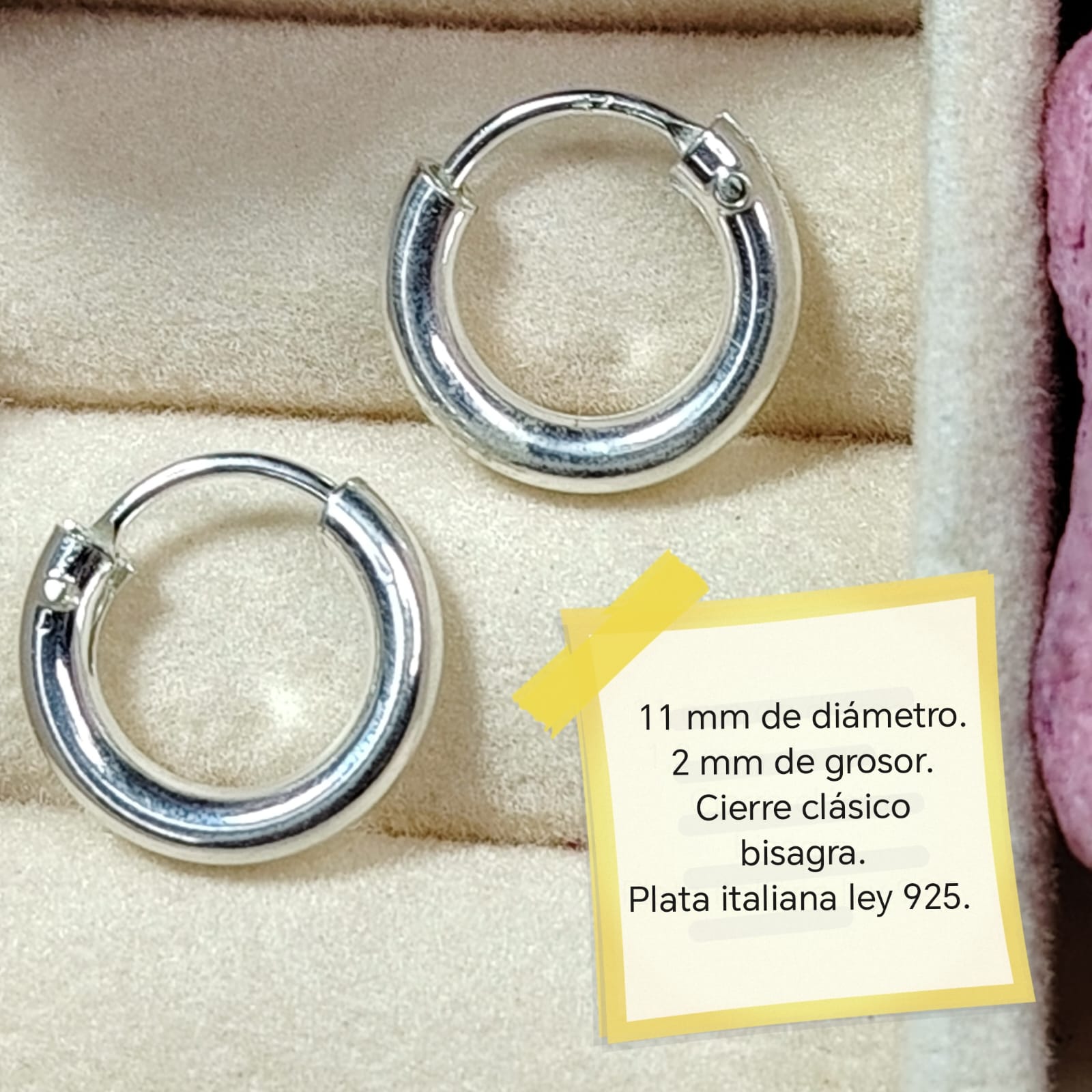 Argollas 11 mm y 2 mm de grosor
