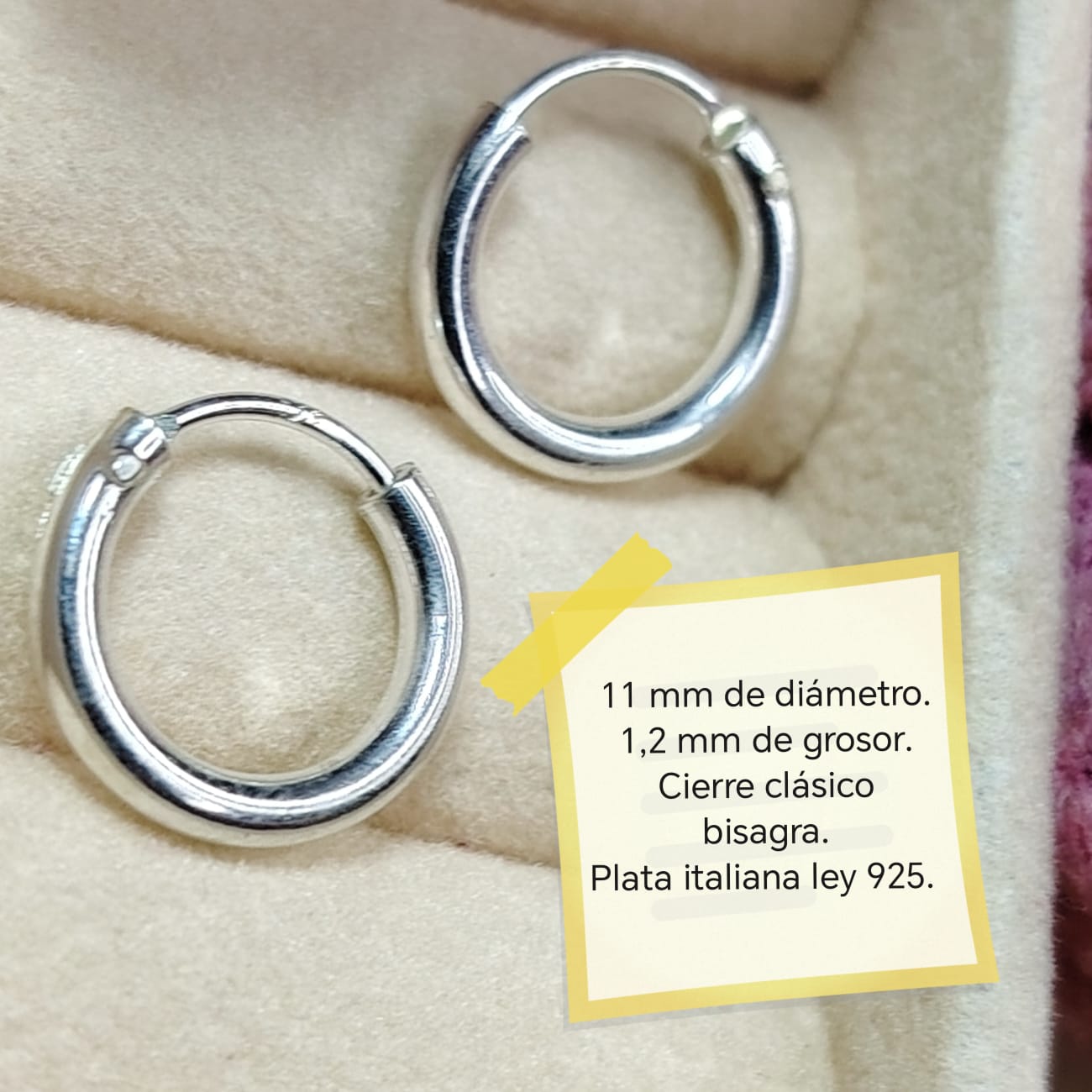 Argollas 11 mm y 1,2 mm de grosor