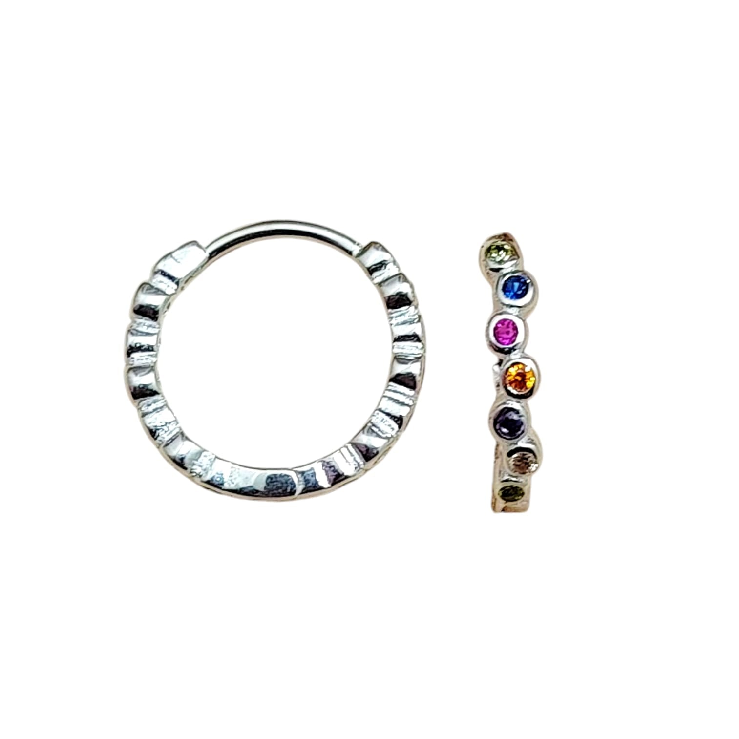 Argollas incrustado con cristales de colores 13 mm