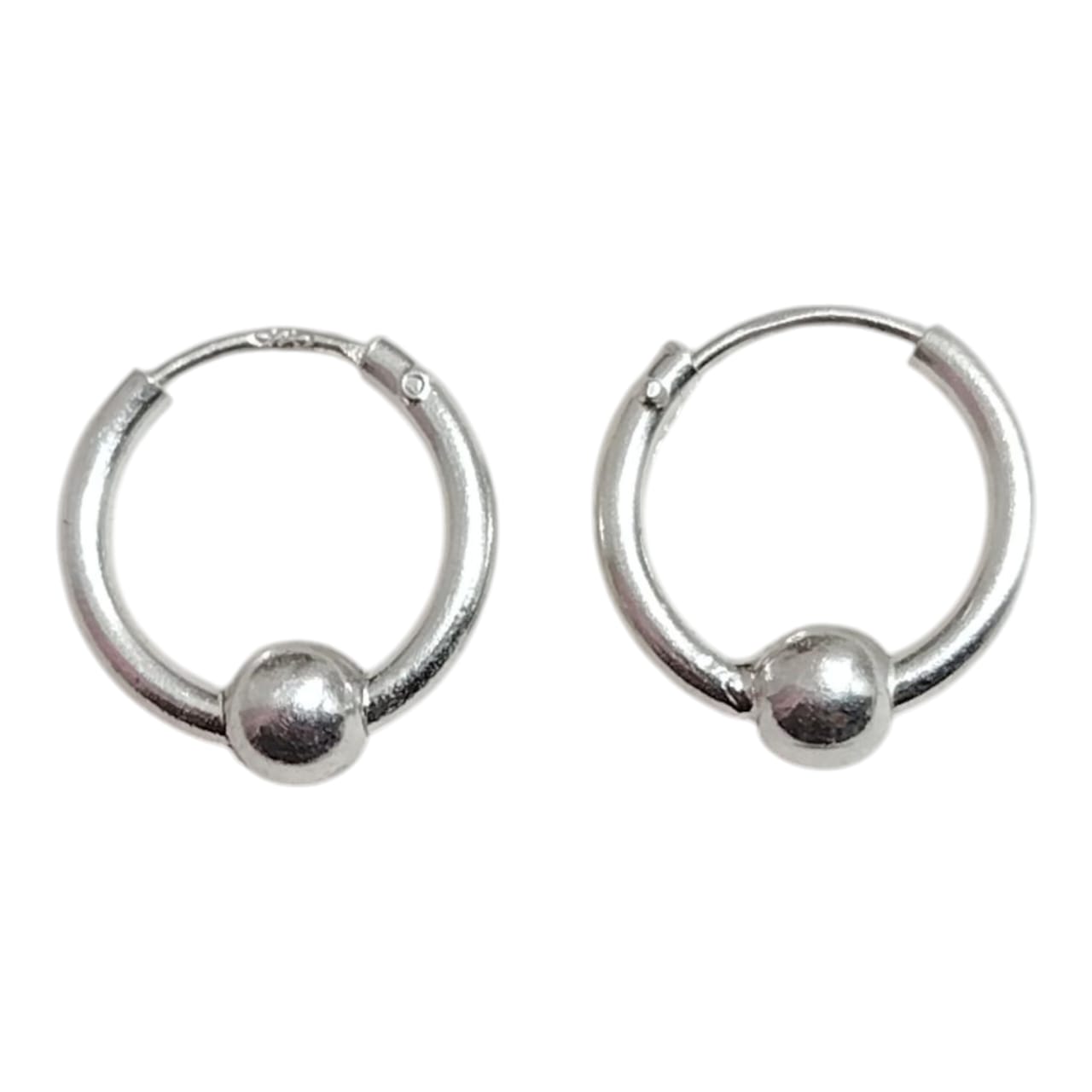 Argollas con una esfera de plata 11 mm