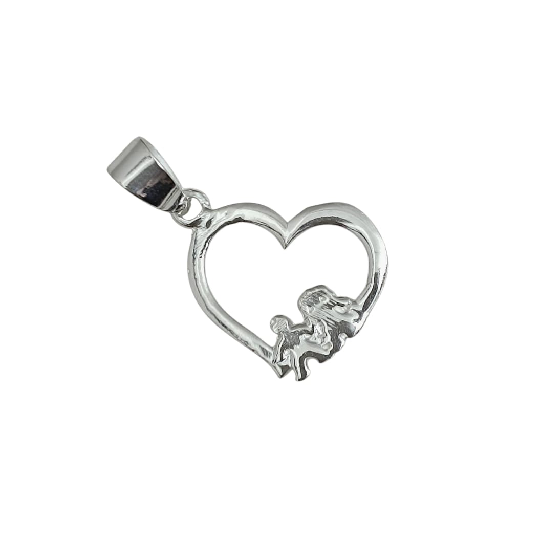 Dije pareja de niño y niña plata lisa