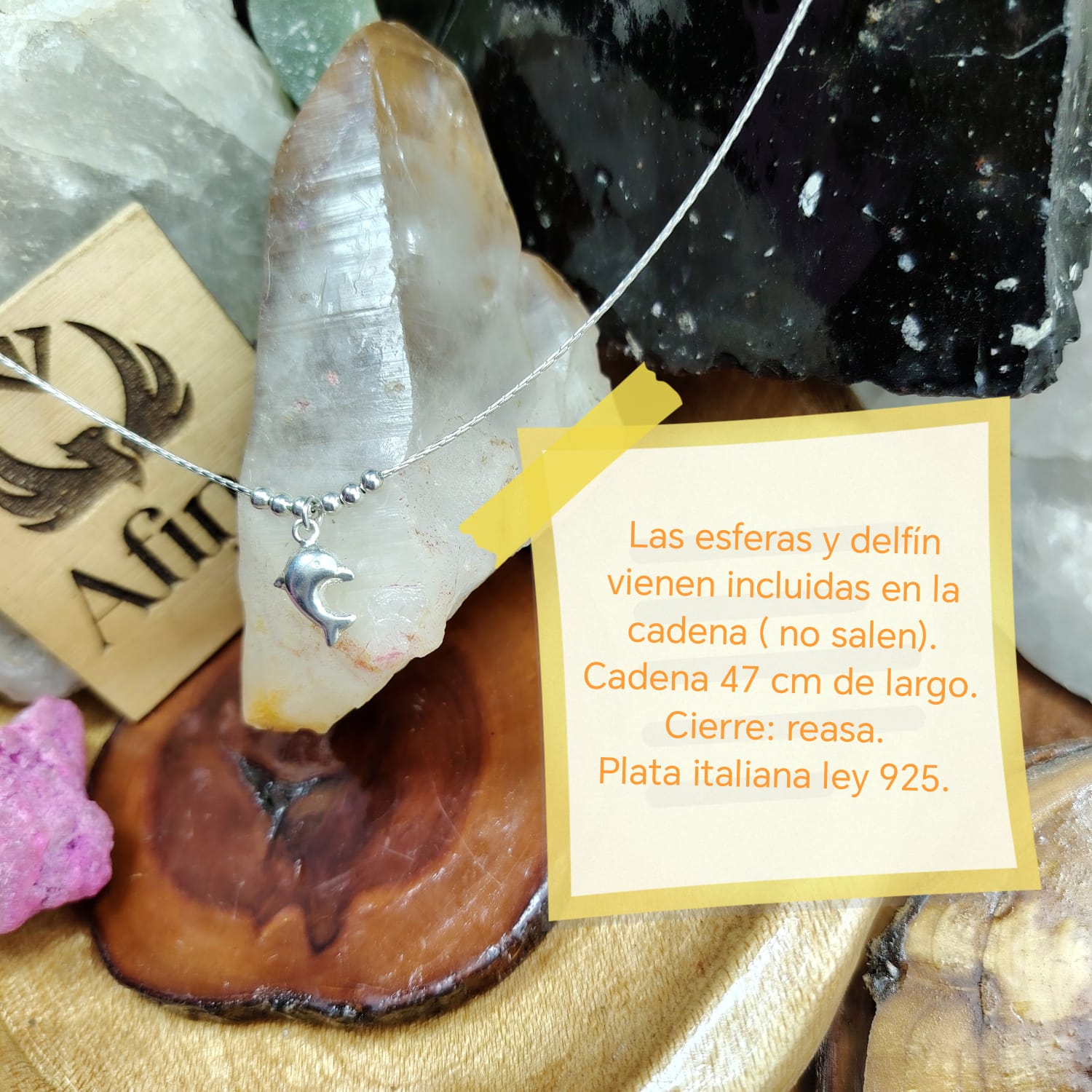 Collar con esferas y dije delfín