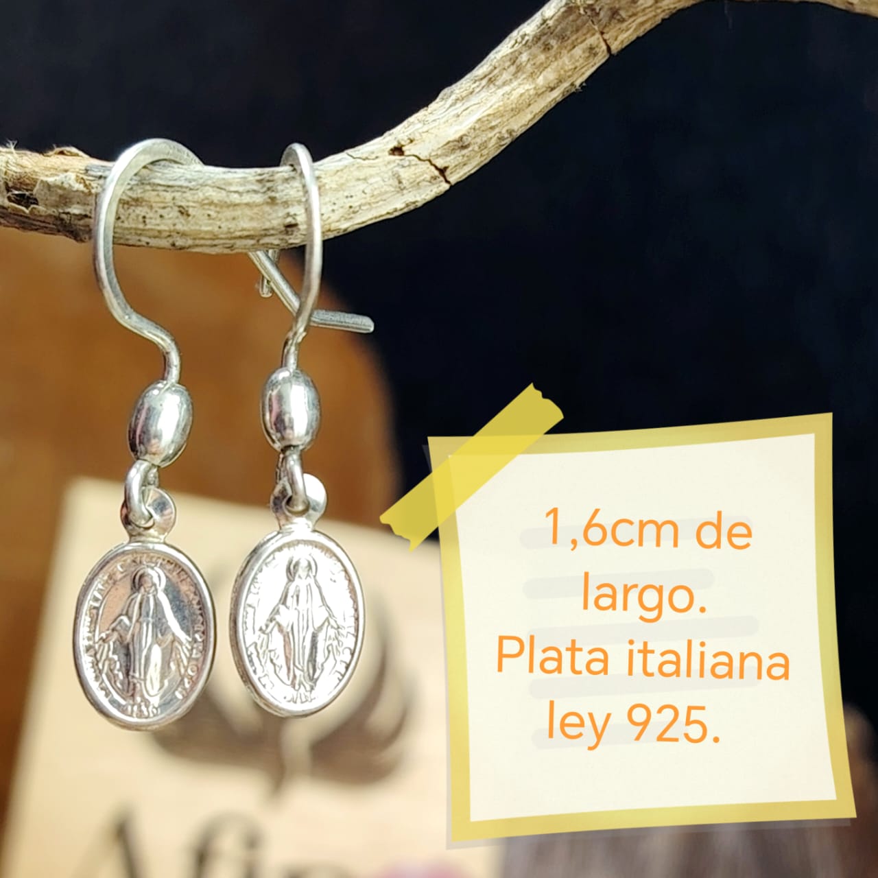 Aros semi largos de las virgen de Guadalupe