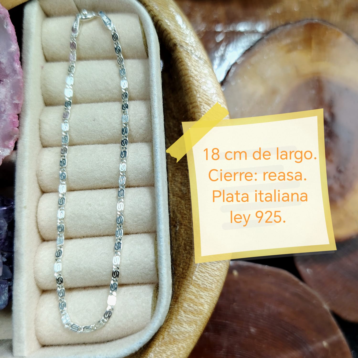 Pulsera fina tejido punto de caracol