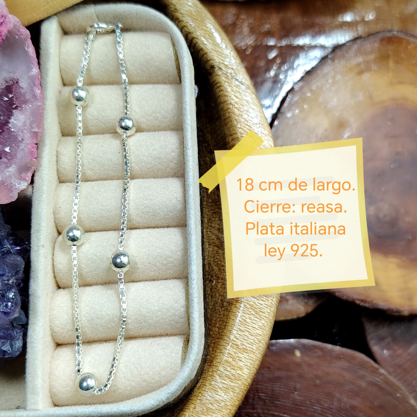 Pulsera con balines de plata