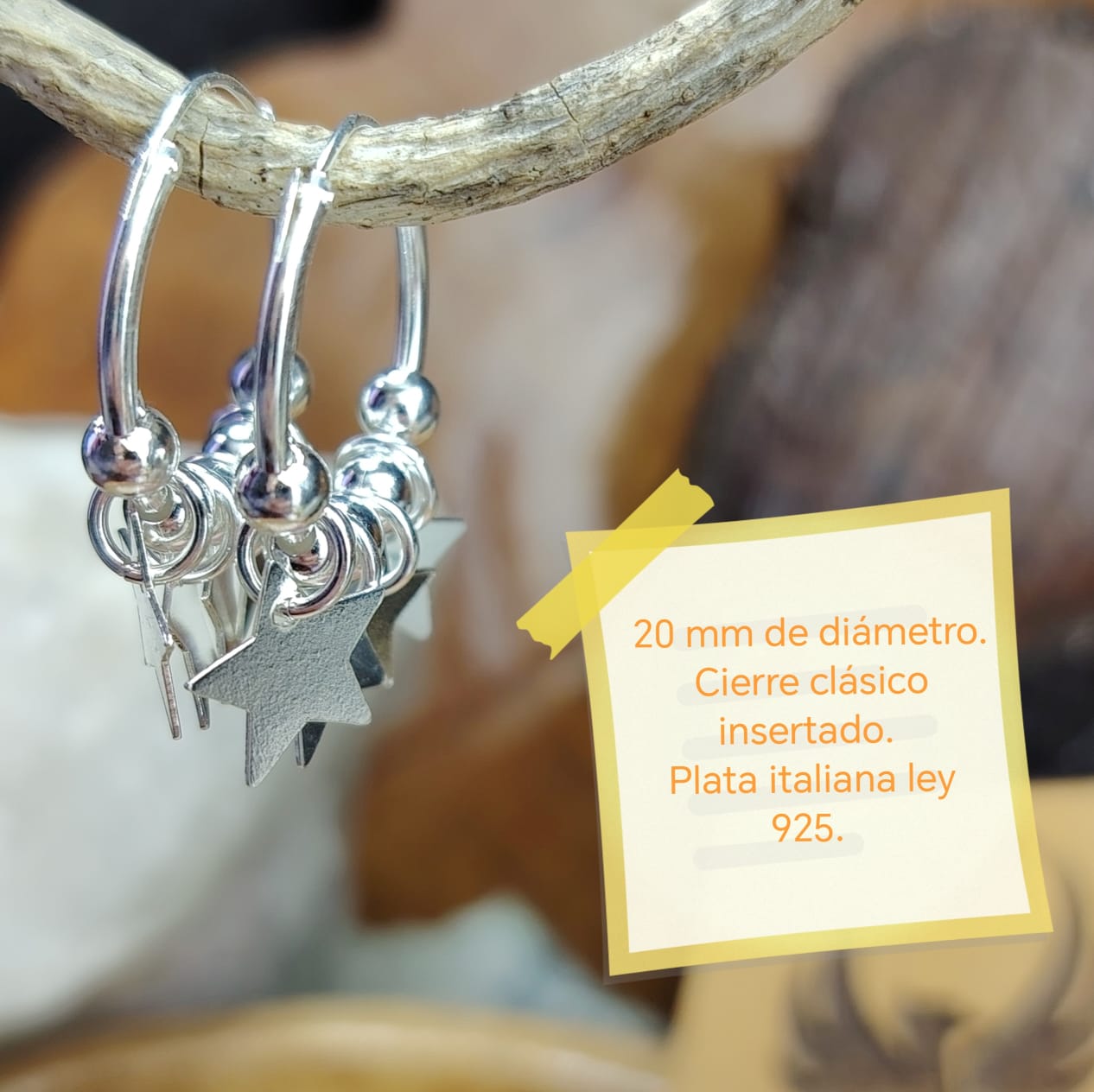 Argollas con chiches estrellas