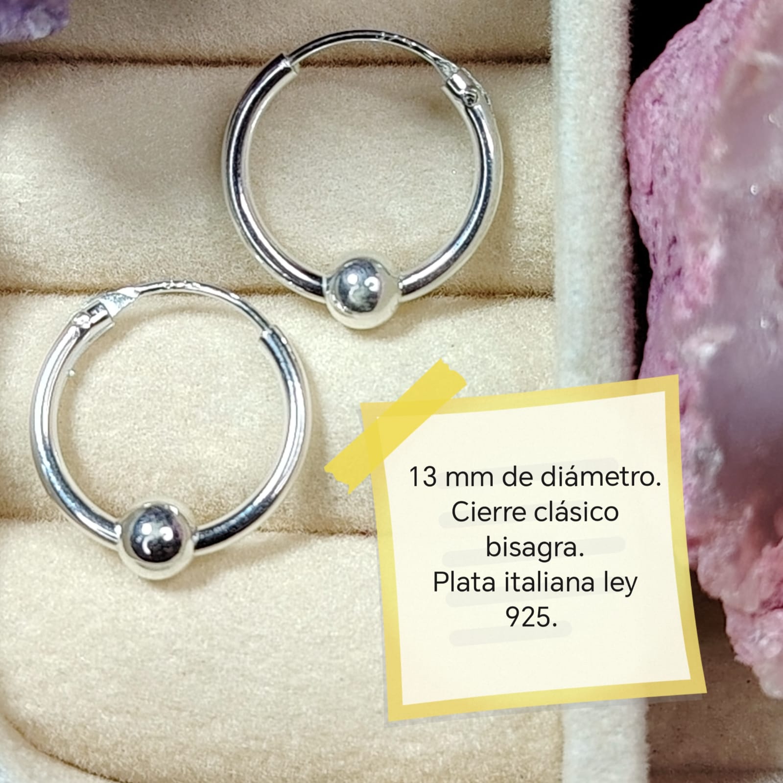 Argolla con una esfera de plata 13 mm