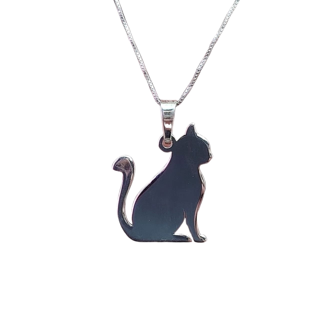 Collar dije gato plata lisa