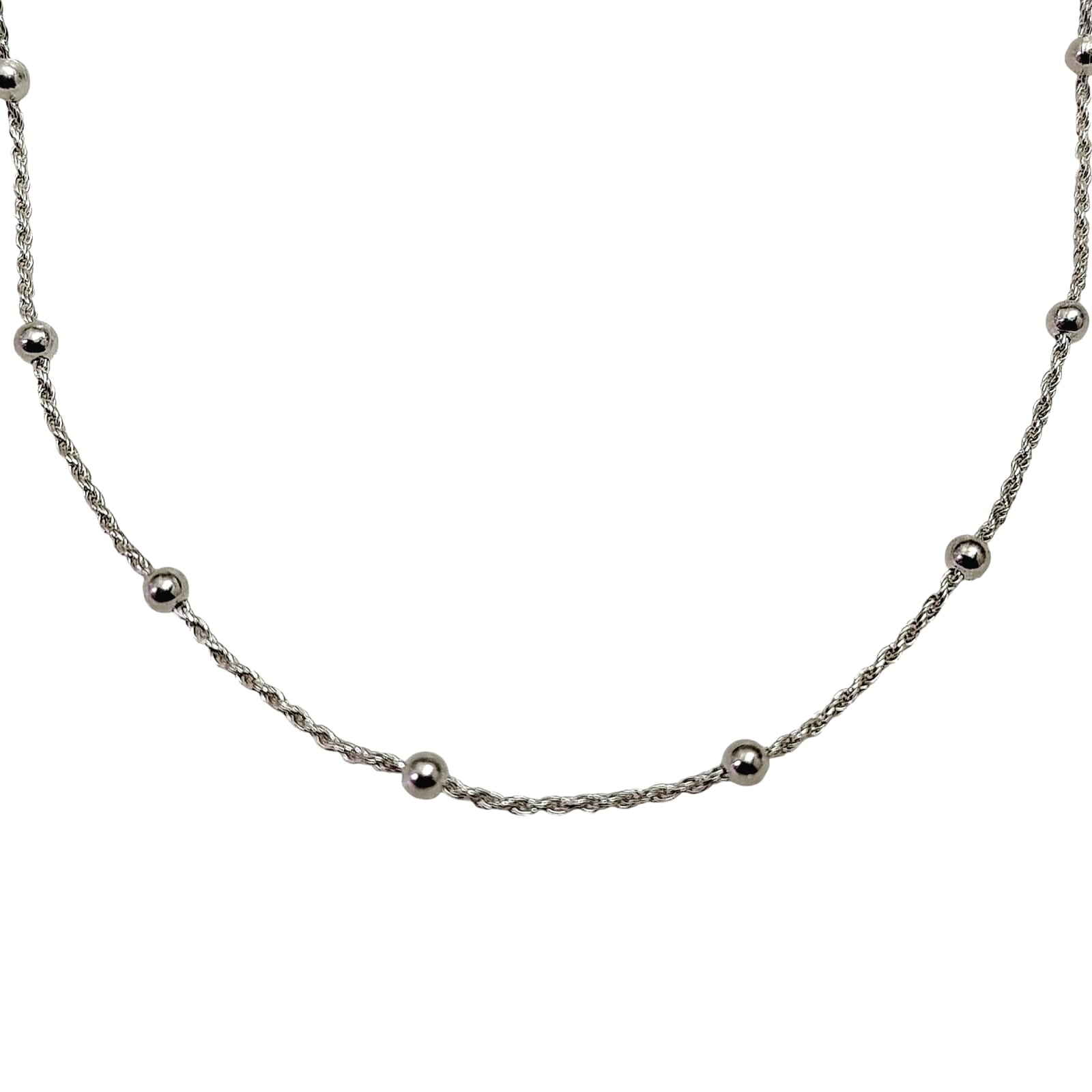 Collar con Balines de plata 44 cm