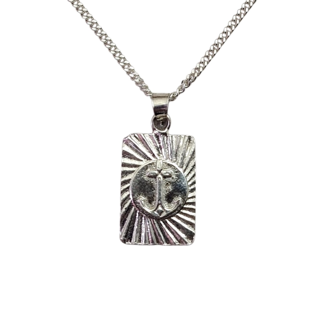 Collar dije ancla medallón cuadrado