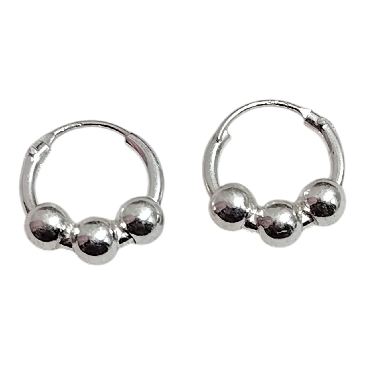 Argollas triple esferas 11 mm