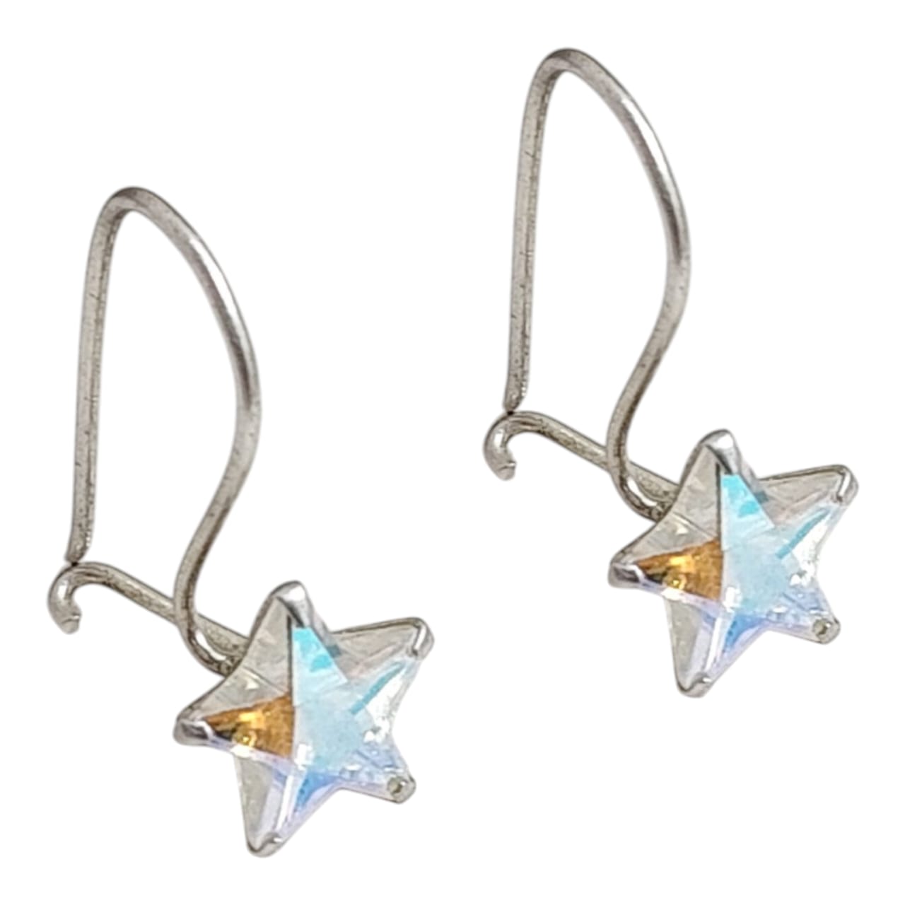 Aros estrella con cristal tornasol