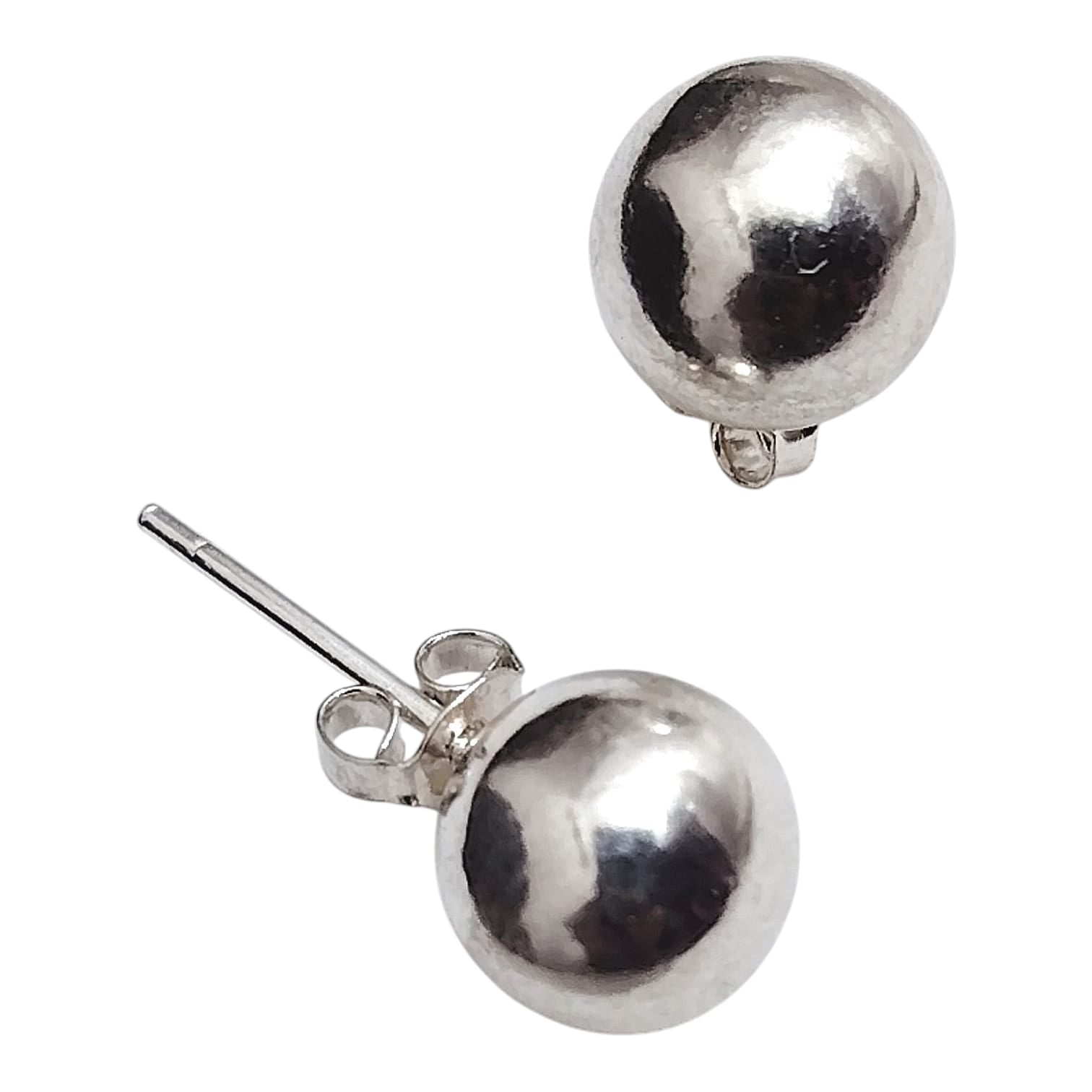 Aros esferas de plata grandes 8 mm