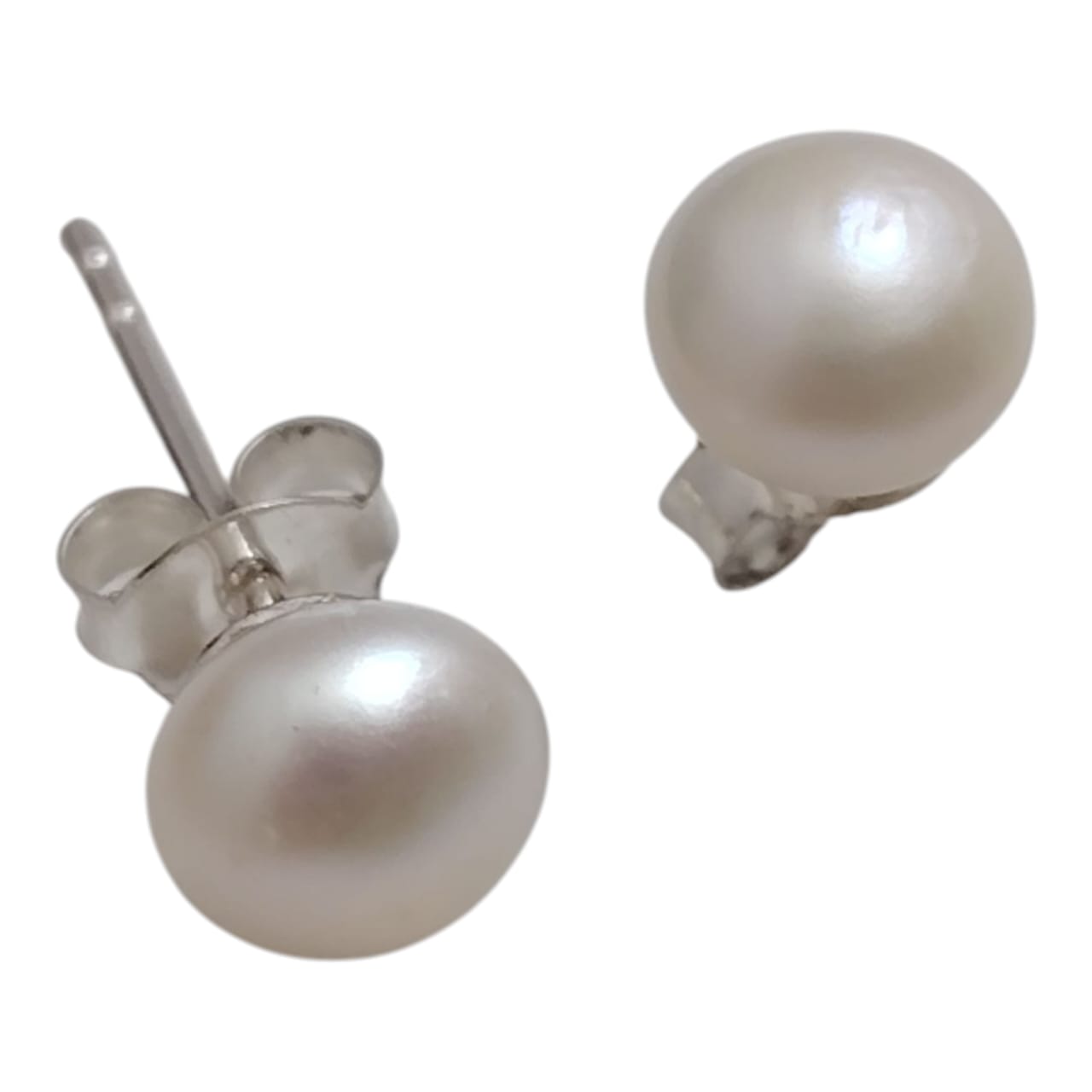 Aros pegados perlas naturales 4 mm