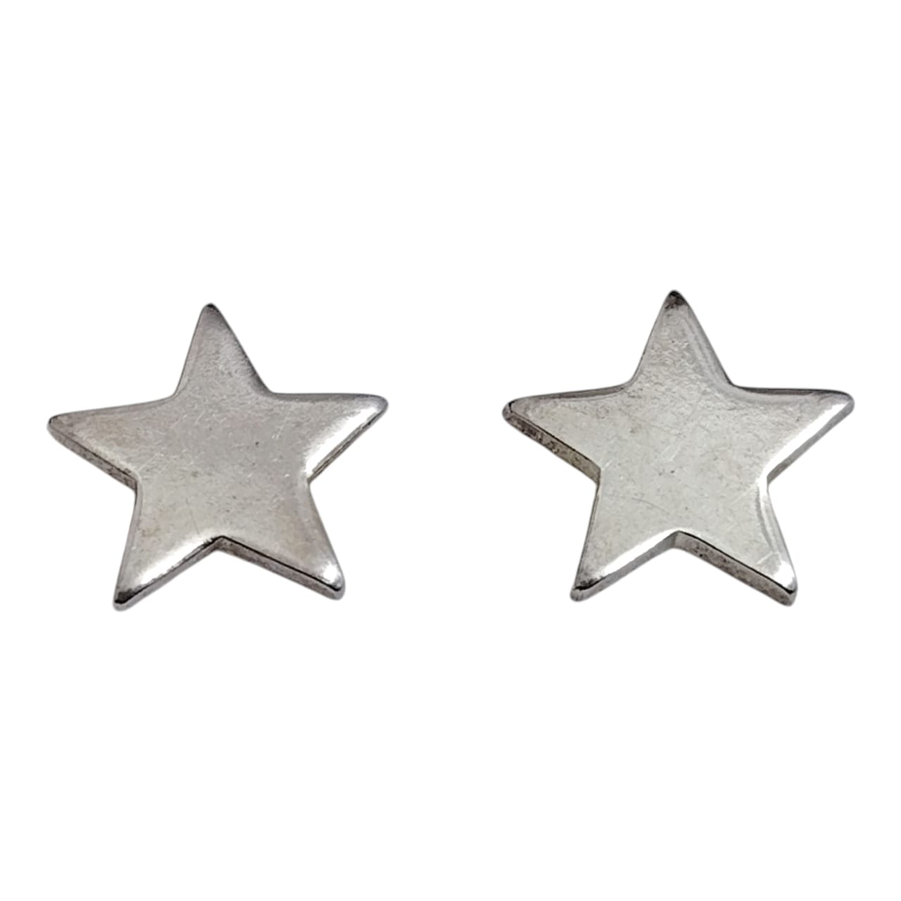 Aros pegados estrellas plata lisa