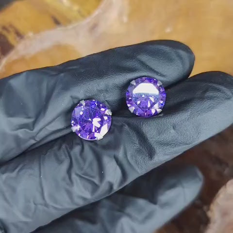 Aros pegados circón amatista