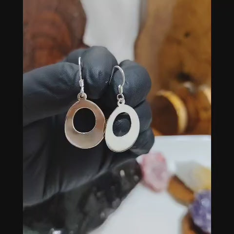 Aros largos ovalados plata lisa