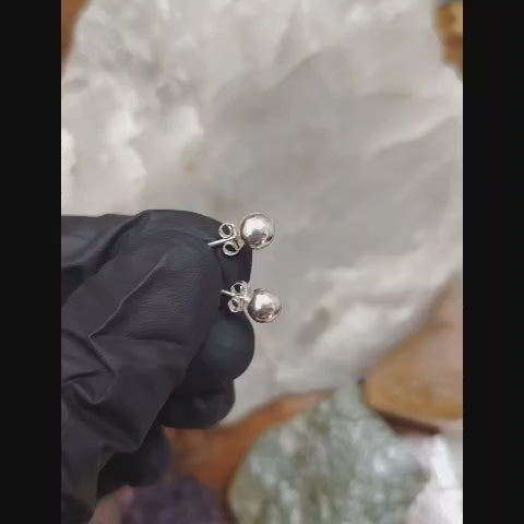 Aros pegados esferas de plata 5mm