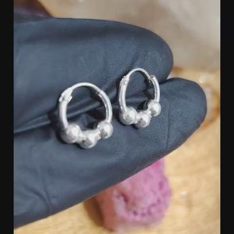 Argollas triple esferas 11 mm