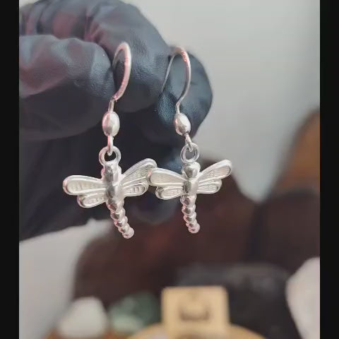 Aros largos diseño libélulas