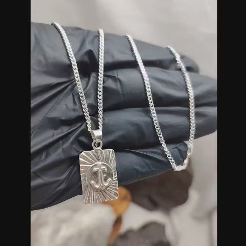 Collar dije ancla medallón cuadrado