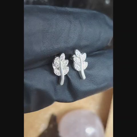 Aros pegados diseño hojas incrustaciones de microcircones