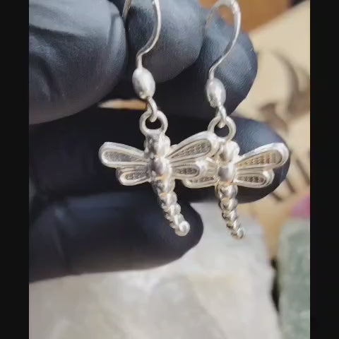 Aros largos diseño libélulas