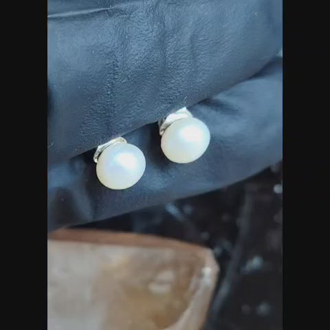 Aros pegados perlas naturales 4 mm