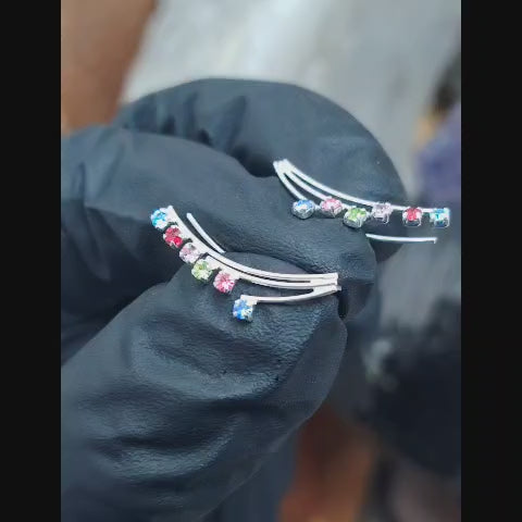 Trepadores triple hebra con cristales de colores