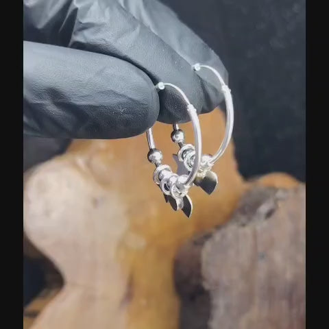 Argollas con chiches estrella, corazón mas circunferencia