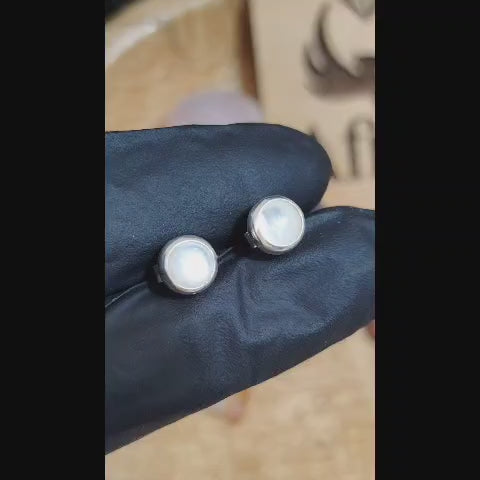 Aros pegados redondos con piedra natural