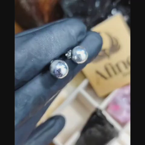 aros esferas de plata grandes